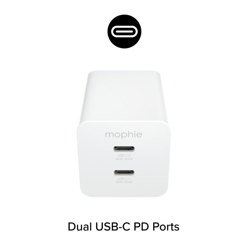 mophie essentials | 50W 2-port fast wall charger