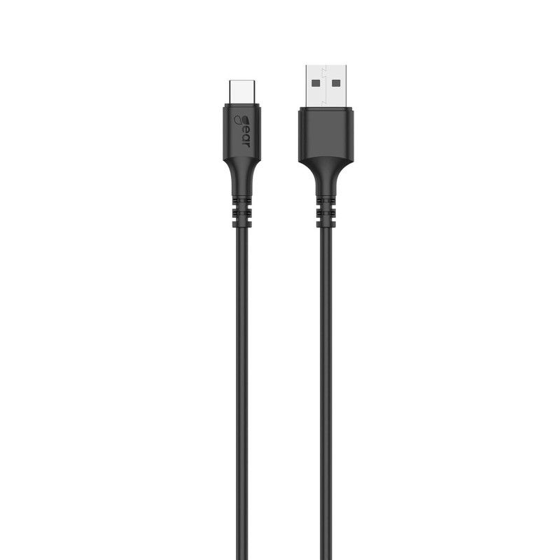 Gear Charger 12-24V 2xUSB 3.4A Black USB-C 2.0 cable 1m