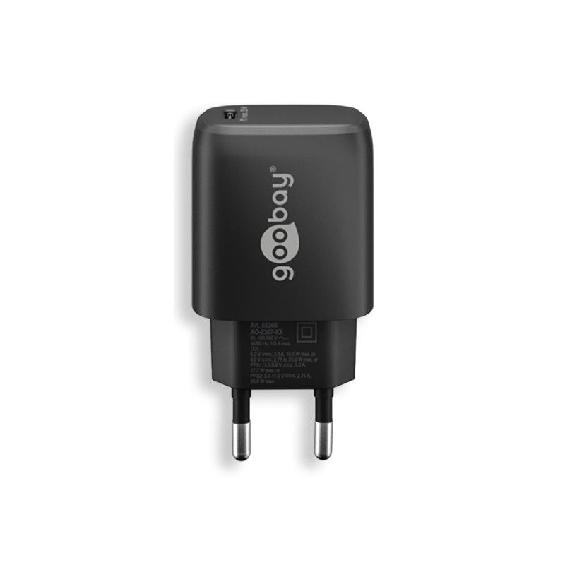 TOLERATE USB-C™ PD GaN FAST CHARGER (25W) POWERED BY GOOBAY BLK