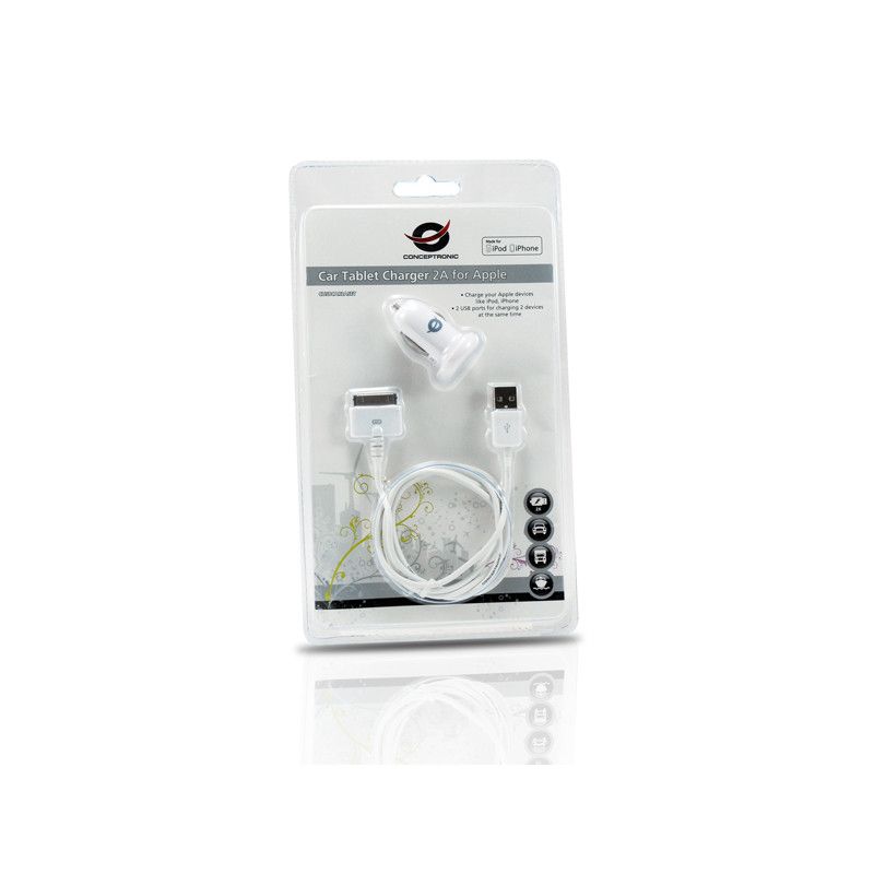 Conceptronic Car Tablet Charger 2A for Apple