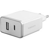 Mobiparts Wall Charger Dual USB-A and USB-C 2.4A White