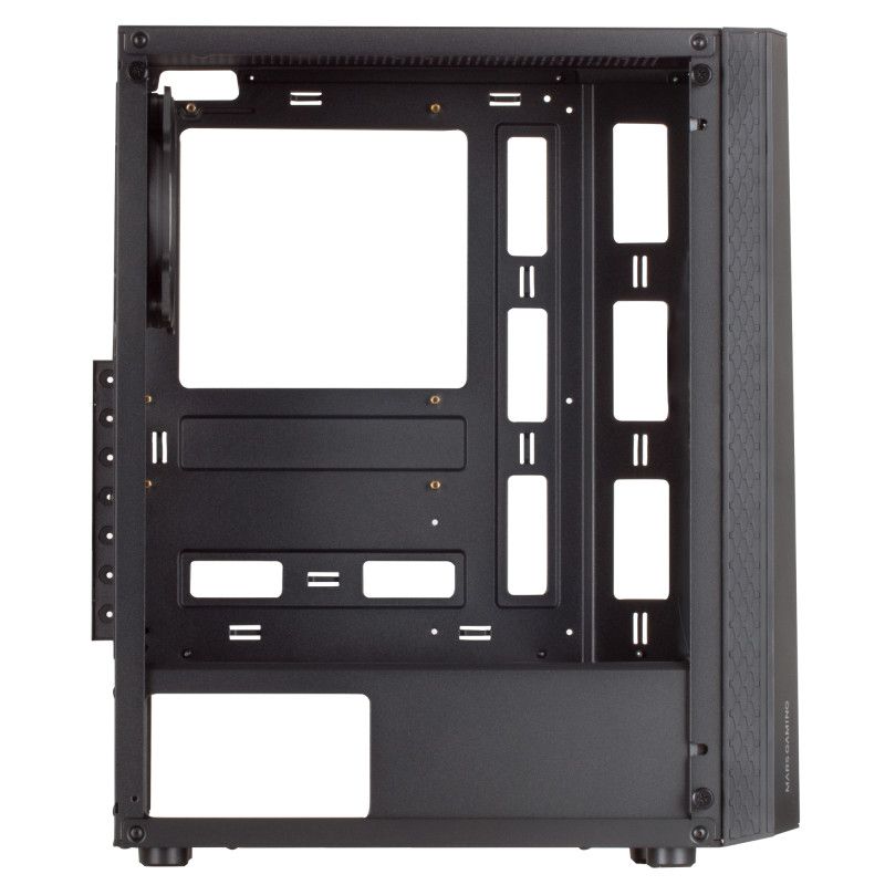 Mars Gaming MC-ART Black ATX Gaming PC Case Double Drawable Tempered Glass ARGB 12 Modes 12cm Fan