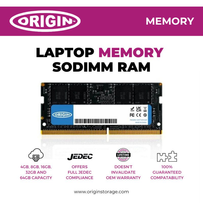 Origin Storage 32GB DDR5 4800MHz SODIMM 2Rx8 Non-ECC 1.1V