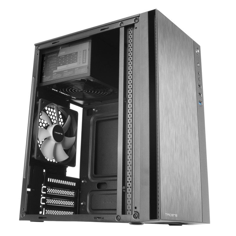 Tacens Anima ACX500 Mini Tower Micro ATX PC Case 12cm Fan 500W Power Supply USB 3.0 Black