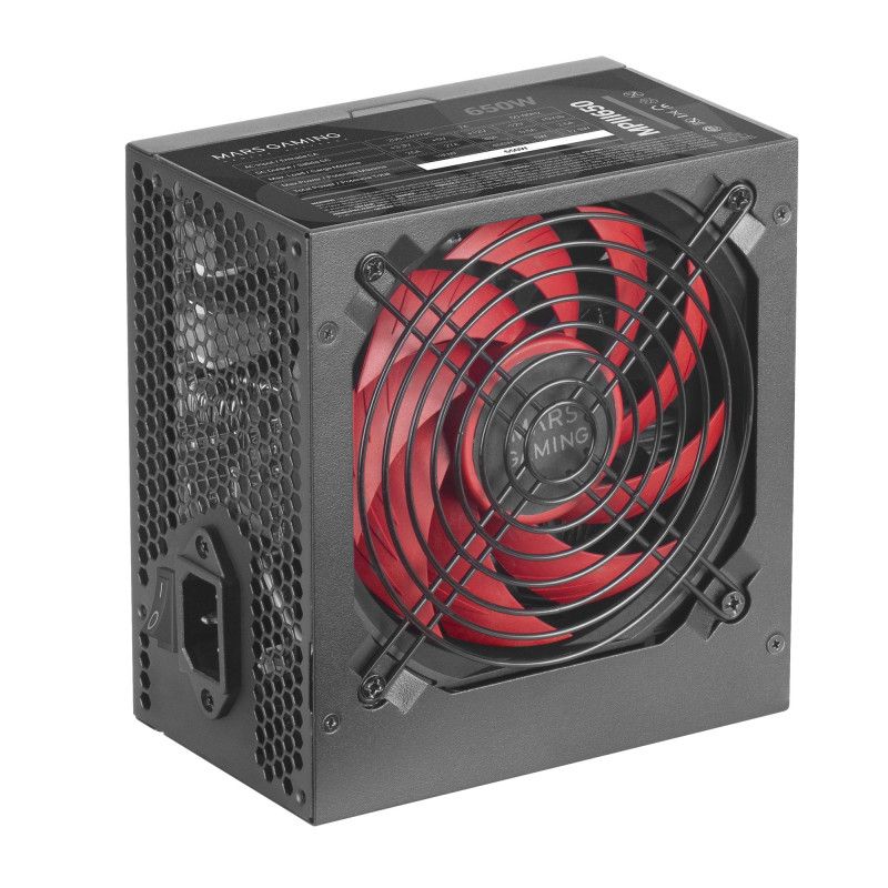 Mars Gaming MPIII650 PC ATX 650W Power Supply 5 Years Warranty Silent AI-RPM Technology 85% Efficiency Black