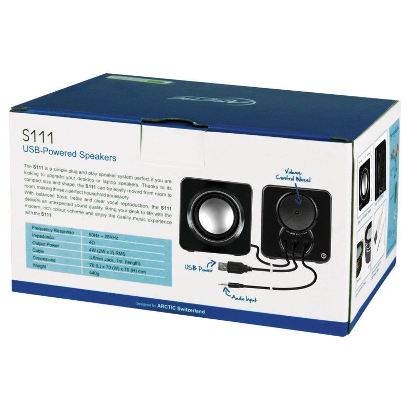 ARCTIC S111 (Black) - USB Speakers