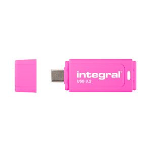 Integral 256GB USB-C 3.2 GEN1 DRIVE (USB3.1 USB3.0) NEON-C PINK UP TO R-150 W-30 MBS