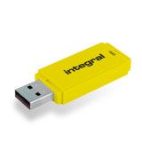 Integral 64GB USB2.0 DRIVE NEON YELLOW