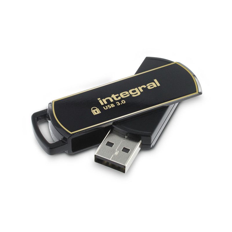 Integral 64GB USB3.0 DRIVE SECURE360 BLACK SECURELOCK2 AES 256BIT SOFTWARE ENCRYPTION
