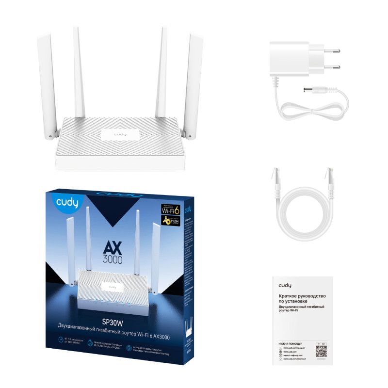 Cudy AX3000 Gigabit Mesh Wi-Fi 6 Router, SP30W 1.0