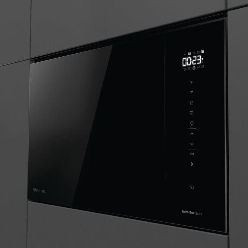 Hisense Built in 25 L microwave with grill. Inverter technology ensures even heating, while microwave + grill combines speed an…