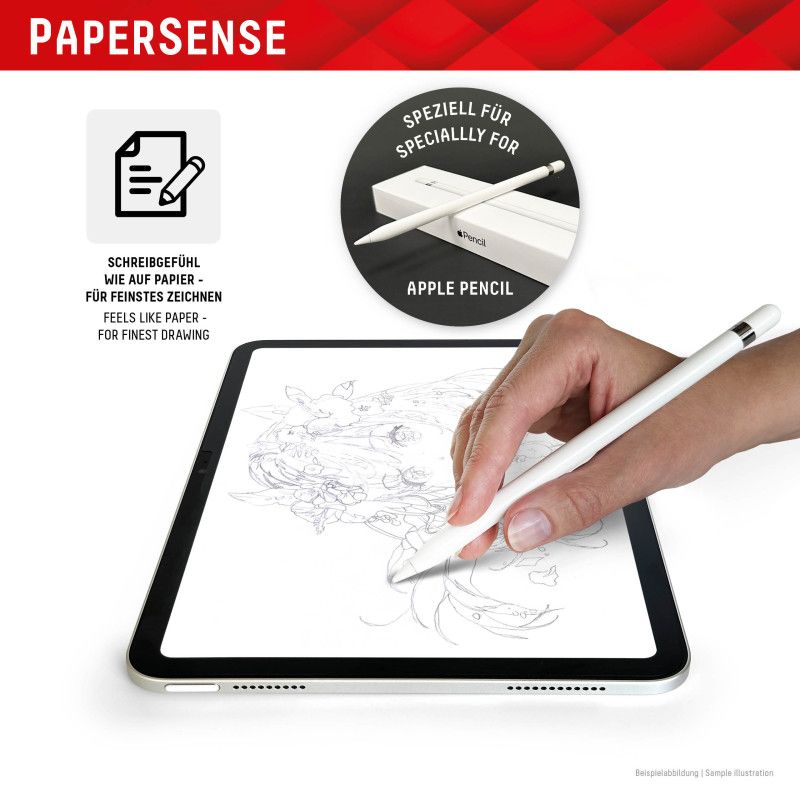 Displex TABLET PAPERSENSE for iPad Pro 11'' (1./2./3./4. Gen.)/Air (4./5. Gen.), removable writing or drawing film with Paper F…