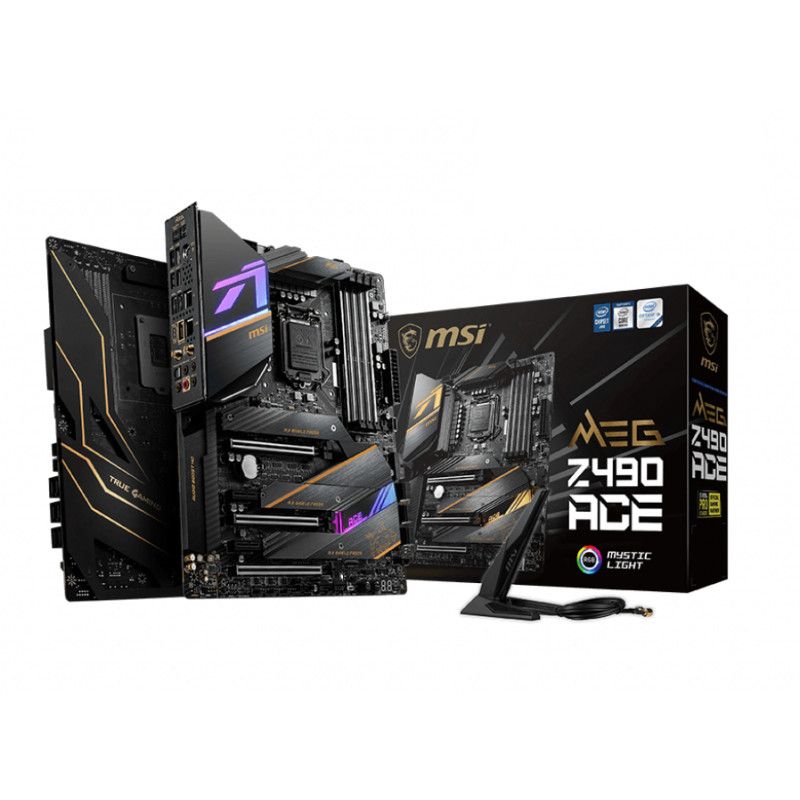 MSI MEG Z490 ACE Motherboard 'ATX, LGA1200, DDR4, Dual LAN, 802.11ax WiFi 6 + Bluetooth 5.1, USB 3.2 Gen2, Lightning USB 20G, T…